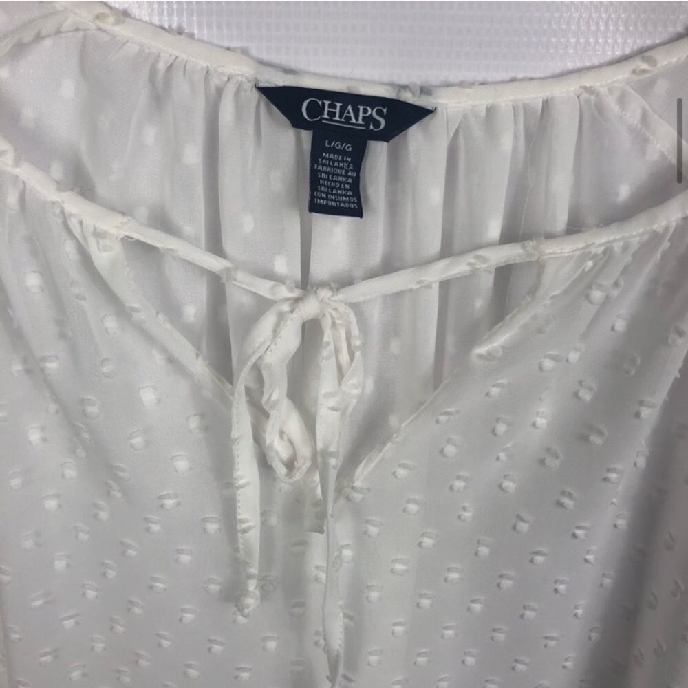 Chaps Boho Sheer Polka Dot Blouse - image 3